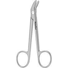 MeisterHand Wire Cutting Scissors, 4-3/4" (122mm), angled to side, one serrated blade. MFID: MH9-124