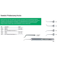 MILTEX RAMELET Phlebectomy Hook Set, Includes 2 Left Hooks, Sizes 1 - 2. MFID: 1036
