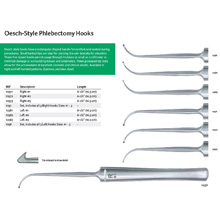MILTEX OESCH-Style Phlebectomy Hook Set, Includes 3 Left Hooks, Sizs 1 - 3. MFID: 1038