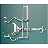 MILTEX BALFOUR Abdominal Retractor, fenestrated side blades 2-1/2" (6.4 cm) deep & solid center blade 3" X 1-3/4" deep, 7" spread. MFID: 11-420