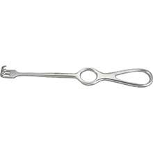 MILTEX VOLKMAN Retractor, 8-1/2" (216mm), 3 Prongs, Sharp, Ring Handle. MFID: 11-532