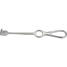 MILTEX VOLKMAN Retractor, 8-1/2" (216mm), 4 Prongs, Sharp, Ring Handle. MFID: 11-534