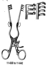 MILTEX BECKMAN-WEITLANER Retractor, 9" (22.9 cm), blunt, 3 X 4 teeth, hinge blades. MFID: 11-642-BL