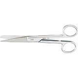 MILTEX Utility Scissors straight, sharp/blunt, one serrated blade, extra heavy, Length= 6-1/2" (16.5 cm). MFID: 1700