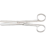 MILTEX Utility Scissors straight, blunt/blunt, one serrated blade, extra heavy, Length= 6-1/2" (16.5 cm). MFID: 1702