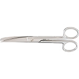 MILTEX Utility Scissors curved, sharp/blunt, one serrated blade, extra heavy, Length= 6-1/2" (16.5 cm). MFID: 1704