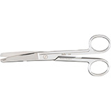 MILTEX Utility Scissors curved, blunt/blunt, one serrated blade, extra heavy, Length= 6-1/2" (16.5 cm). MFID: 1706