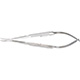 MILTEX Micro Surgery Needle Holders with round handles, 0.6 mm tips, 5-1/4" (13.3 cm), curved jaws with lock. MFID: 17-1020
