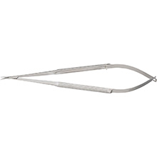 MILTEX Micro Surgery Scissors, sharp points, 7-1/8" (18.1 cm), curved, 6 mm bades, round handles. MFID: 17-2110