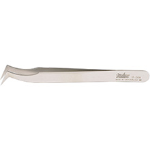 MILTEX SWISS Jeweler Style Forceps, 4-5/8" (116mm) Non-Magnetic Stainless Steel, Style 6, Pickup Jaw. MFID: 17-306