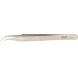 MILTEX SWISS Jeweler Style Forceps, 4-1/2" (115mm) Non-Magnetic Stainless Steel, Style 7, Fine Jaw, Curved. MFID: 17-307