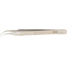 MILTEX SWISS Jeweler Style Forceps, 4-1/2" (115mm) Non-Magnetic Stainless Steel, Style 7, Fine Jaw, Curved. MFID: 17-307