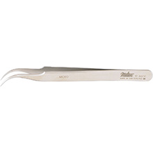 MILTEX SWISS Jeweler Style Forceps, 4-1/2" (115mm) Non-Magnetic Stainless Steel, Style 7F, Micro-Fine Jaw, Curved. MFID: 17-307X