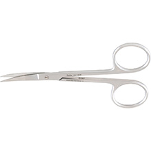 MILTEX 	Iris Scissors, 4" (103mm), Curved, 1-1/4" (32mm) Blades, Heavy Pattern. MFID: 18-1405