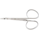 MILTEX Iris Scissors, 3-3/4" (9.5 cm), curved, miniature pattern with 14 mm blades, ribbon-type. MFID: 18-1418