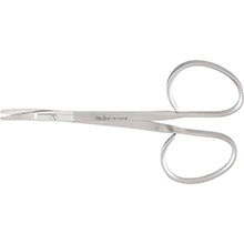 MILTEX Iris Utility Scissors, 3-3/4" (9.5 cm), curved blunt blades, 15 mm long, ribbon-type. MFID: 18-1419