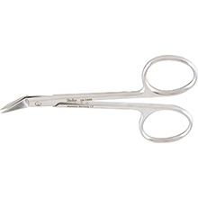 MILTEX WILMER Conjunctival Scissors, 4-1/8" (104mm), Blades Angled on Flat, 5/8" (15mm) Blade. MFID: 18-1440