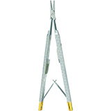 MILTEX CASTROVIEJO Needle Holder, 4-7/8" (125mm), Tungsten Carbide Tips, with Lock, Delicate Jaws. MFID: 18-1816TC