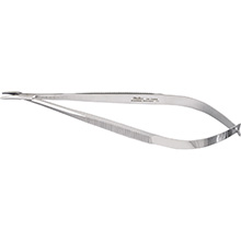 MILTEX CASTROVIEJO Needle Holder, 5-1/2" (140mm), Curved, Smooth Jaws, without Lock. MFID: 18-1824