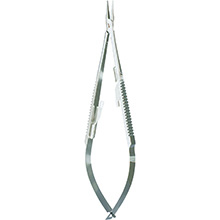 MILTEX CASTROVIEJO Needle Holder, 5-3/4" (145mm), extra delicate jaws, straight, with lock. MFID: 18-1831