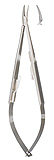 MILTEX CASTROVIEJO Needle Holder, 5-1/2" (140mm), curved, smooth jaws with lock. MFID: 18-1832