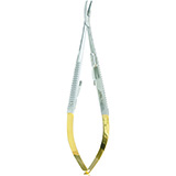 MILTEX CASTROVIEJO Needle Holder, 5-3/4" (145mm), curved, smooth jaws, with lock, Tungsten Carbide. MFID: 18-1832TC