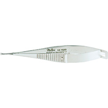 MILTEX CASTROVIEJO Needle Holder, 5-3/4" (145mm), extra delicate jaws, curved, with lock. MFID: 18-1833