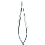 MILTEX BARRAQUER Needle Holder, 5-1/4" (133.50mm), curved, 8mm wide solid round handle, without lock. MFID: 18-1840