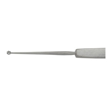 MILTEX SKEELE Chalazion Curette 5" (127.5mm), Round Cup, 2mm Diameter, with Serrated Edge. MFID: 18-522