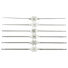 MILTEX WILLIAMS Lacrimal Probe, 5-1/8" (130mm), silver, double ended, sizes 5-6, 1.3mm and 1.4mm tips. MFID: 18-730