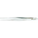 MILTEX Eye Dressing Forceps, 4" (101mm), delicate pattern, straight, 0.55mm wide serrated tips. MFID: 18-779