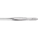 MILTEX Iris Tissue Forceps, 4" (100mm), standard pattern, straight, 1 X 2 teeth, 0.8mm wide tips. MFID: 18-786