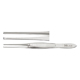 MILTEX Iris Tissue Forceps, 4" (100mm), standard pattern, straight, 1 X 2 teeth, 0.8mm wide tips, non-magnetic. MFID: 18-787