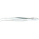 MILTEX Iris Tissue Forceps, 3-7/8" (99mm), delicate pattern, half curved, 1 X 2 teeth, 0.6mm wide tips. MFID: 18-789