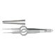MILTEX FOERSTER Eye Dressing Forceps, 3-7/8" (97mm), octagonal grip, straight, serrated tips 0.55mm wide. MFID: 18-795