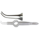 MILTEX FOERSTER Iris Tissue Forceps, 3-3/4" (95mm), octagonal grip, full curved, 1 X 2 teeth, 0.55mm wide. MFID: 18-798