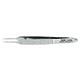 MILTEX BONN Micro Suturing Forceps, 2-3/4" (7 cm), 1 X 2 teeth, 0.12 mm, tying platform. MFID: 18-835