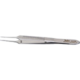 MILTEX MCPHERSON Micro Iris Suturing Forceps, 3-1/2" (89mm), straight, smooth platform 0.33mm X 5.1mm, no teeth. MFID: 18-948