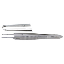 MILTEX CASTROVIEJO Suturing Forceps, 4" (10.2 cm), 1 X 2 teeth 0.6 mm, tying platform. MFID: 18-952