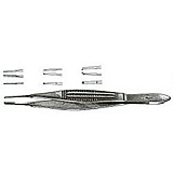 MILTEX CASTROVIEJO Suture Forceps, 4-1/8" (104mm), 1x2 teeth, 0.95mm wide at tip, tying platform, wide handles. MFID: 18-955