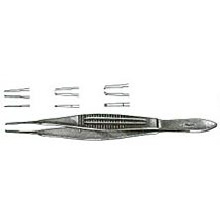 MILTEX CASTROVIEJO Suture Forceps, 4-1/8" (104mm), 1x2 teeth, 0.95mm wide at tip, tying platform, wide handles. MFID: 18-955