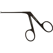 MILTEX Micro Ear Forceps, Alligator Type, 3-1/4" (8.3 cm) shaft, oval cup jaws, 0.8 mm wide, Ebony Finish. MFID: 19-2110-B