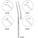 MILTEX HOUSE Hook, 6-1/2" (168mm), shaft angled, 1mm long tip, angled left 90 degrees, Malleable Shaft, Octagonal Handle. MFID: 19-2502