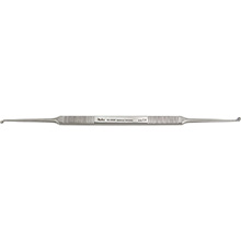 MILTEX HOUSE Curette, 6" (152mm), Strong Angle, Oval Cups, 2.25mm x 3mm and 2mm x 2.5mm. MFID: 19-2530