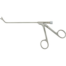 MILTEX Frontal Sinus Recess Giraffe Forceps, 5-1/2" shaft, 3 X 5 mm, 45 degree vertical jaws, luer lock port/cleaning. MFID: 20-1018