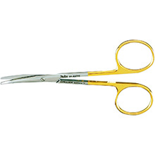 MILTEX Blepharoplasty Scissors, 4-1/2" (113mm), Curved, Serrated, Tungsten Carbide. MFID: 21-537TC