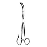 MILTEX WHITE Tonsil Seizing Forceps, 7" (180mm), Curved, One Open Ring. MFID: 22-550