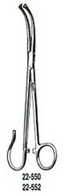 MILTEX WHITE Tonsil Seizing Forceps, 9-1/4" (235mm), Curved, One Open Ring. MFID: 22-552