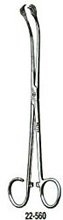 MILTEX BALLENGER Tonsil Seizing Forceps, 8-1/2" (216mm), Curved, 3 x 3 Teeth, One Open Ring. MFID: 22-560