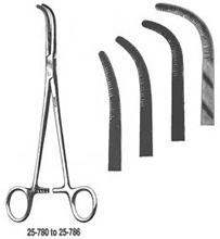 MILTEX RUMEL Thoracic Artery Forceps 8-3/4" (225mm), Full Curve, 2.5mm tip. MFID: 25-784